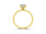 Yellow gold Oval Cut Moissanite Solitaire Ring with Thin Band and Prong Setting_27