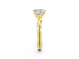 Yellow gold Oval Cut Moissanite Solitaire Twist Band Prong Setting Ring_57