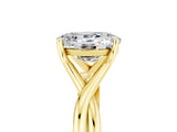 Yellow gold Oval Cut Moissanite Solitaire Twist Band Prong Setting Ring_60