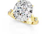 Yellow gold Oval Cut Moissanite Solitaire Twisted Band with Round  Accents and Prong Setting_13
