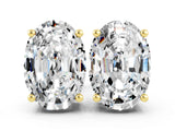 Yellow gold Oval Cut Moissanite Stud Earrings_18