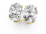 Yellow gold Oval Cut Moissanite Stud Earrings_19