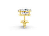 Yellow gold Oval Cut Moissanite Stud Earrings_20