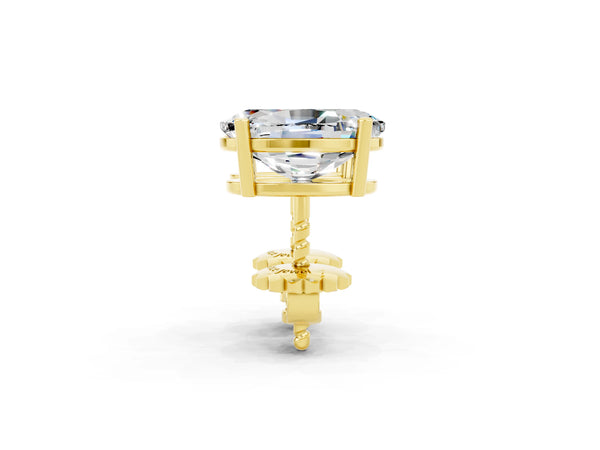 Yellow gold Oval Cut Moissanite Stud Earrings
