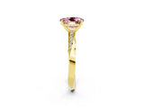 Yellow gold Oval Cut Morganite Engagement Ring with Side Stone Accents and Four-Prong Setting_29