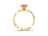 Yellow gold Oval Cut Morganite Engagement Ring with Side Stone Accents and Four-Prong Setting_30