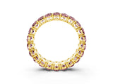 Yellow gold Oval Cut Morganite Eternity Band with Shared Prong Setting_3