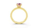 Yellow gold Oval Cut Morganite Milgrain Pavé Engagement Ring with Four-Prong Setting_15