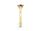 Yellow gold Oval Cut Morganite Solitaire Engagement Ring with Cathedral Setting and Four-Prong Mount_20