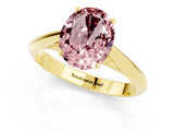 Yellow gold Oval Cut Morganite Solitaire Engagement Ring with Cathedral Setting and Four-Prong Mount_25