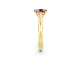 Yellow gold Oval Cut Morganite Solitaire Engagement Ring with Cathedral Setting and Four-Prong Mount_26
