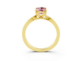 Yellow gold Oval Cut Morganite Solitaire Engagement Ring with Classic Band and Four-Prong Setting_27