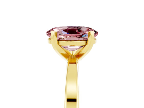 Yellow gold Oval Cut Morganite Solitaire Engagement Ring with Classic Band and Four-Prong Setting_29