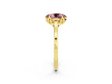 Yellow gold Oval Cut Morganite Solitaire Ring with Flower Prong Setting and Classic Band_14