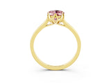 Yellow gold Oval Cut Morganite Solitaire Ring with Flower Prong Setting and Classic Band_15