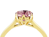 Yellow gold Oval Cut Morganite Solitaire Ring with Flower Prong Setting and Classic Band_16
