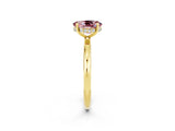 Yellow gold Oval Cut Morganite Solitaire Ring with Thin Band and Four-Prong Setting_14