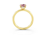 Yellow gold Oval Cut Morganite Solitaire Ring with Thin Band and Four-Prong Setting_15