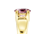 Yellow gold Oval Cut Morganite Solitaire Ring with Wide Band and Prong Setting_5