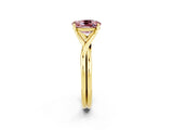 Yellow gold Oval Cut Morganite Solitaire Twist Band Prong Setting Ring_38