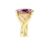 Yellow gold Oval Cut Morganite Solitaire Twist Band Prong Setting Ring_41