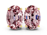 Yellow gold Oval Cut Morganite Stud Earrings_30
