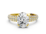 Yellow gold Oval Cut Pave Diamond Engagement Ring with Channel Set Band and Four-Prong Setting_20