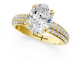 Yellow gold Oval Cut Pave Diamond Engagement Ring with Channel Set Band and Four-Prong Setting_21