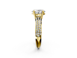 Yellow gold Oval Cut Pave Diamond Engagement Ring with Channel Set Band and Four-Prong Setting_22