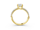 Yellow gold Oval Cut Pave Diamond Engagement Ring with Channel Set Band and Four-Prong Setting_23