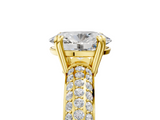Yellow gold Oval Cut Pave Diamond Engagement Ring with Channel Set Band and Four-Prong Setting_25