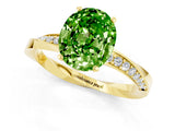 Yellow gold Oval Cut Peridot Engagement Ring with Side Stone Accents and Four-Prong Setting_61