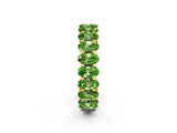 Yellow gold Oval Cut Peridot Eternity Band with Shared Prong Setting_2