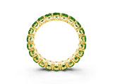 Yellow gold Oval Cut Peridot Eternity Band with Shared Prong Setting_3
