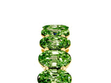 Yellow gold Oval Cut Peridot Eternity Band with Shared Prong Setting_5