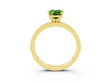 Yellow gold Oval Cut Peridot Milgrain Pavé Engagement Ring with Four-Prong Setting_15