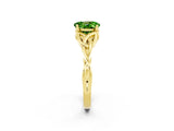 Yellow gold Oval Cut Peridot Solitaire Celtic Knot Ring with Four-Prong Setting_14