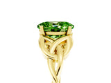 Yellow gold Oval Cut Peridot Solitaire Celtic Knot Ring with Four-Prong Setting_17