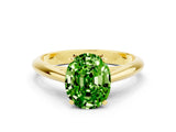 Yellow gold Oval Cut Peridot Solitaire Engagement Ring with Cathedral Setting and Four-Prong Mount_18
