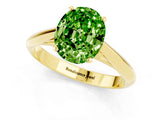 Yellow gold Oval Cut Peridot Solitaire Engagement Ring with Cathedral Setting and Four-Prong Mount_19