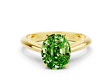 Yellow gold Oval Cut Peridot Solitaire Engagement Ring with Cathedral Setting and Four-Prong Mount_24