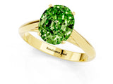 Yellow gold Oval Cut Peridot Solitaire Engagement Ring with Cathedral Setting and Four-Prong Mount_25