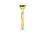 Yellow gold Oval Cut Peridot Solitaire Engagement Ring with Cathedral Setting and Four-Prong Mount_26