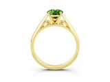 Yellow gold Oval Cut Peridot Solitaire Engagement Ring with Cathedral Setting and Four-Prong Mount_27