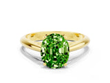 Yellow gold Oval Cut Peridot Solitaire Engagement Ring with Cathedral Setting and Four-Prong Mount_66