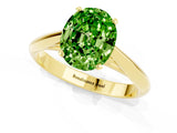 Yellow gold Oval Cut Peridot Solitaire Engagement Ring with Cathedral Setting and Four-Prong Mount_67