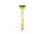 Yellow gold Oval Cut Peridot Solitaire Engagement Ring with Cathedral Setting and Four-Prong Mount_68