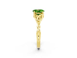 Yellow gold Oval Cut Peridot Solitaire Engagement Ring with Celtic Knot Band and Four-Prong Setting_2