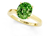 Yellow gold Oval Cut Peridot Solitaire Engagement Ring with Classic Band and Four-Prong Setting_25