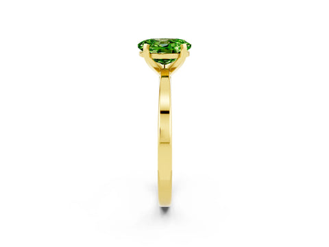 Yellow gold Oval Cut Peridot Solitaire Engagement Ring with Classic Band and Four-Prong Setting_26